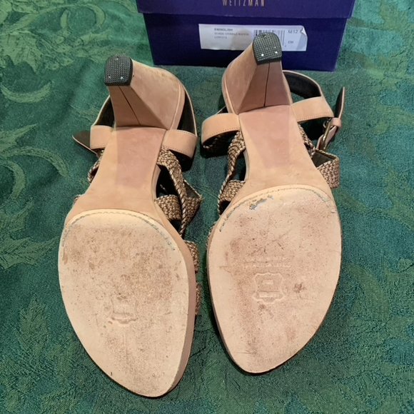 Stuart Weitzman Swinglish Crinkle Raffia Sling-back Sandal//Heel - Picture 5 of 5